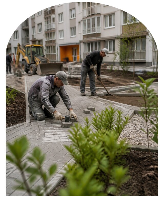 Благоустройство двора многоквартирного дома в Аксае